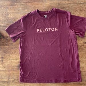 Peloton Strive Short Sleeve, Large, Maroon.